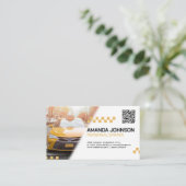 Taxi | Gele kool | Visitekaartje QR-code (Staand voorkant)