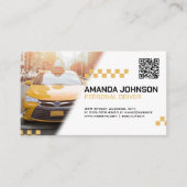 Taxi | Gele kool | Visitekaartje QR-code (Voorkant)