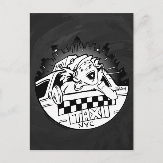 Taxi Girl Briefkaart (Voorkant)