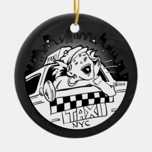 Taxi Girl Keramisch Ornament