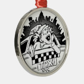 Taxi Girl Metalen Ornament (Rechts)
