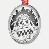 Taxi Girl Metalen Ornament (Links)