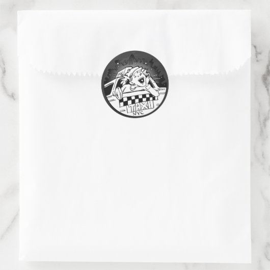 Taxi Girl Ronde Sticker (Tas)