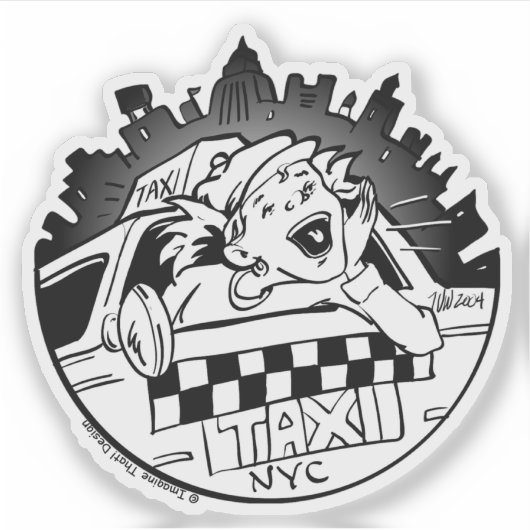 Taxi Girl Sticker (Voorkant)