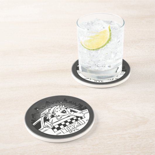 Taxi Girl Zandsteen Onderzetter (Zijkant)