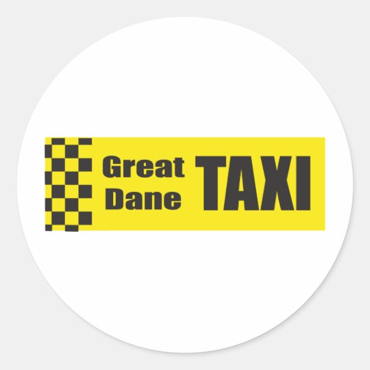 Taxi Grote Deen Ronde Sticker (Voorkant)