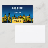 Taxi in de stad bij nacht visitekaartje (Voorkant / Achterkant)