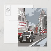 Taxi in Londen Briefkaart (Voorkant / Achterkant)