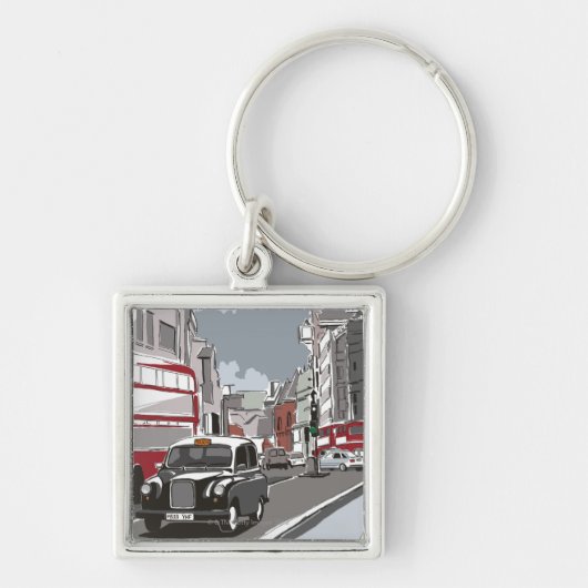 Taxi in Londen Sleutelhanger (Voorkant)