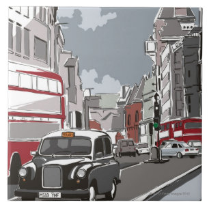 Taxi in Londen Tegeltje