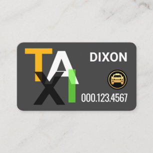 TAXI Kleuren Cab Chauffeur Visitekaartje