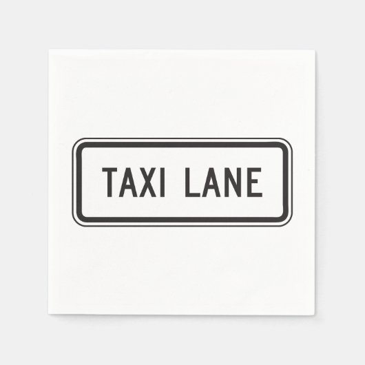 Taxi Lane Sign Paper Napkins Servet (Voorkant)