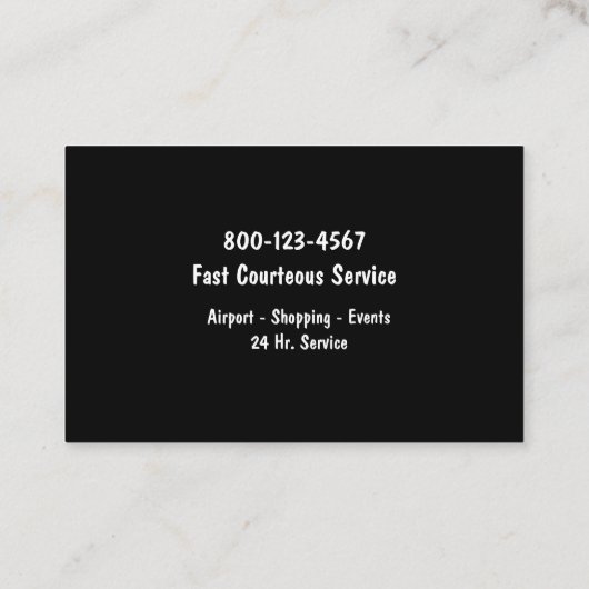 Taxi Licht Modern Visitekaartje (Achterkant)