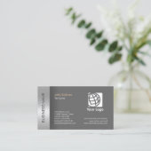 Taxi Limousine Visitekaartje Elegant Grey Border (Staand voorkant)