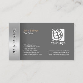 Taxi Limousine Visitekaartje Elegant Grey Border