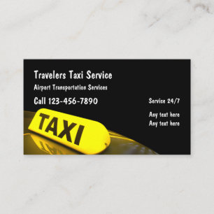 Taxi Luchthavenservice Moderne Taxi Licht Visitekaartje