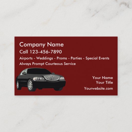 Taxi Luxe auto service Visitekaartjes (Voorkant)