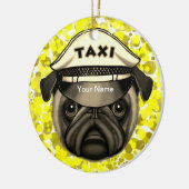 Taxi Mops  Keramisch Ornament (Links)
