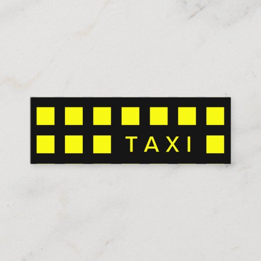 TAXI (moskeesvierkantjes) Mini Visitekaartje (Voorkant)