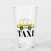 TAXI New York City Checkered Yellow Cab NYC Glas (Voorkant)