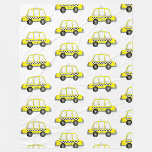 TAXI! New York City NYC Gele Cab Fleece Deken