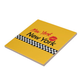 Taxi NY & Red Kiss Tegeltje
