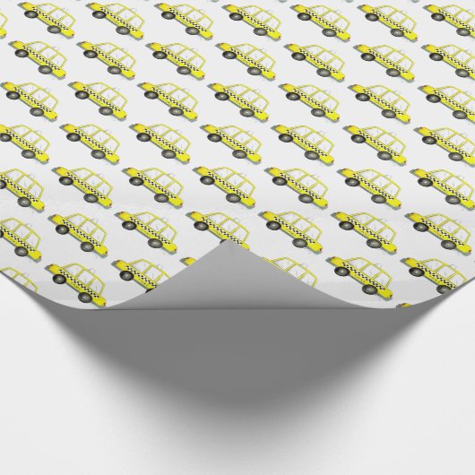 Taxi NYC Yellow New York City Checkered Cab Car Cadeaupapier (Hoek)