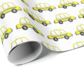 Taxi NYC Yellow New York City Checkered Cab Car Cadeaupapier (Rol Hoek)