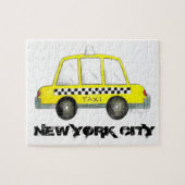 Taxi NYC Yellow New York City Checkered Cab Car Legpuzzel (Horizontaal)