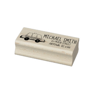 Taxi NYC Yellow New York City Checkered Cab Car Rubberstempel