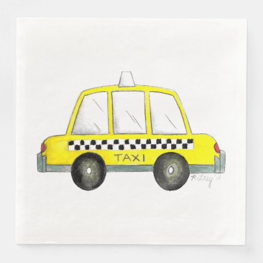 Taxi NYC Yellow New York City Checkered Cab Car Servetten (Voorkant)
