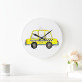 Taxi NYC Yellow New York City Checkered Cab Gift Grote Klok (Huis)