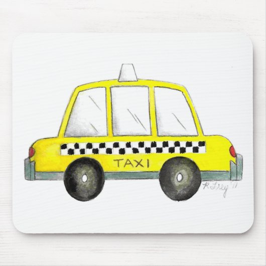 Taxi NYC Yellow New York City Checkered Cab Gift Muismat (Voorkant)