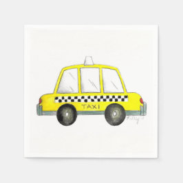 Taxi NYC Yellow New York City Checkered Cab Party Servetten