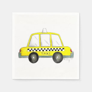 Taxi NYC Yellow New York City Checkered Cab Party Servetten