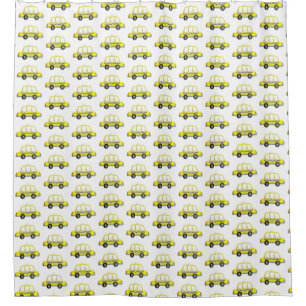 Taxi NYC Yellow New York City Checkered Cab Print Douchegordijn