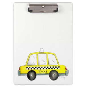 Taxi NYC Yellow New York City Checkered Cab Print Klembord