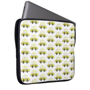 Taxi NYC Yellow New York City Checkered Cab Print Laptop Sleeve
