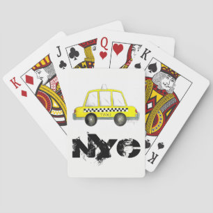 Taxi NYC Yellow New York City Checkered Cab Print Pokerkaarten