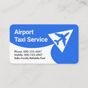 Taxi op luchthaven vertrekt visitekaartje