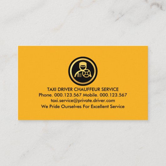 Taxi Pijl Routes Autobestuurder Visitekaartje (Achterkant)