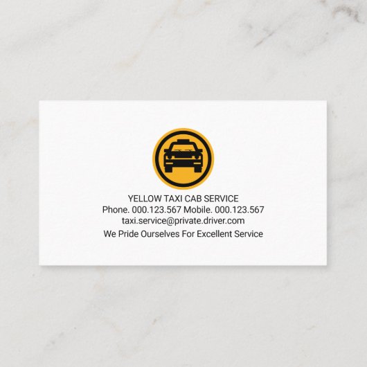 Taxi Pijl Routes Cab Driver Visitekaartje (Achterkant)