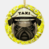 Taxi Pug Keramisch Ornament (Voorkant)