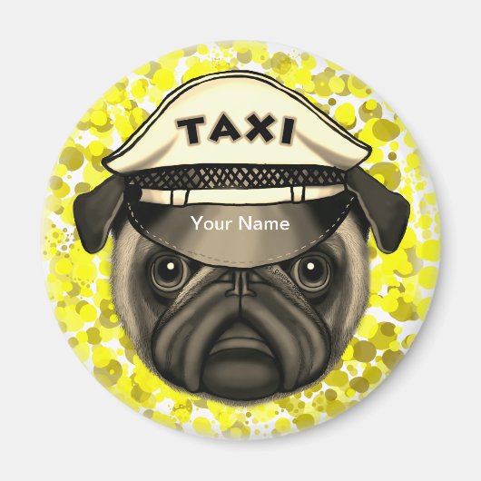 Taxi Pug Magneet (Voorkant)