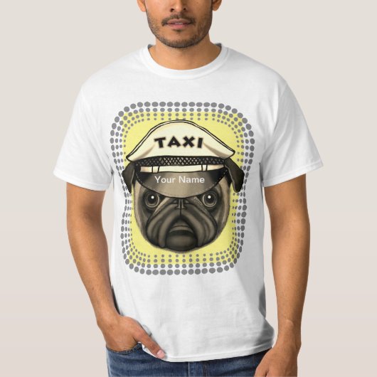 Taxi Pug T-shirt (Voorkant)