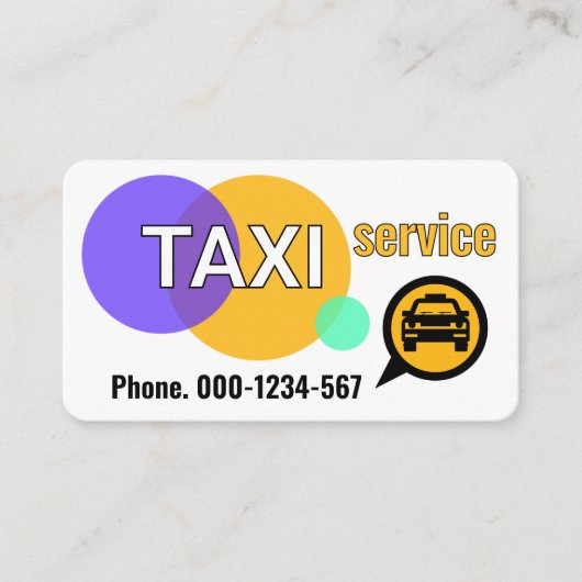 Taxi Radius Circles Cab Service Visitekaartje (Voorkant)