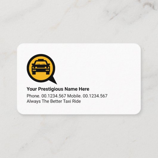 Taxi Radius Circles Cab Service Visitekaartje (Achterkant)