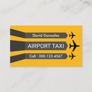 Taxi rijden op luchthavenbaan visitekaartje