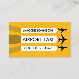 Taxi ritservice op luchthaven landingsbanen visitekaartje