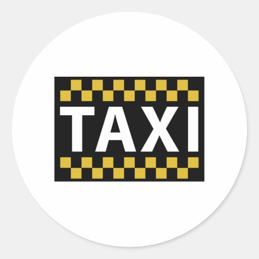 Taxi Ronde Sticker (Voorkant)